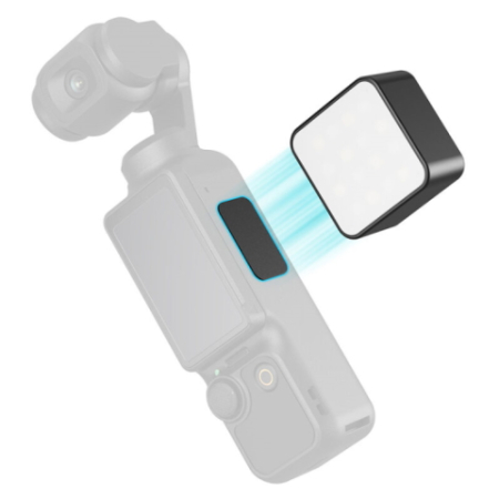SmallRig 5446C - mini lampa LED do kamer sportowych (światło wypełniające, mocowanie 3w1) - przykład użycia, mocowanie